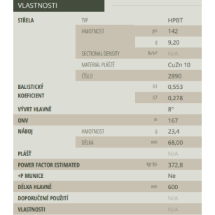 6,5mm Creedmoor, HPBT 9,2g, Sellier & Bellot