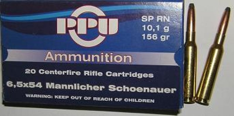 6,5x54 Mannlicher Schoenauer, SP 10,1g, PPU