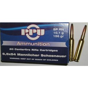 6,5x54 Mannlicher Schoenauer, SP 10,1g, PPU